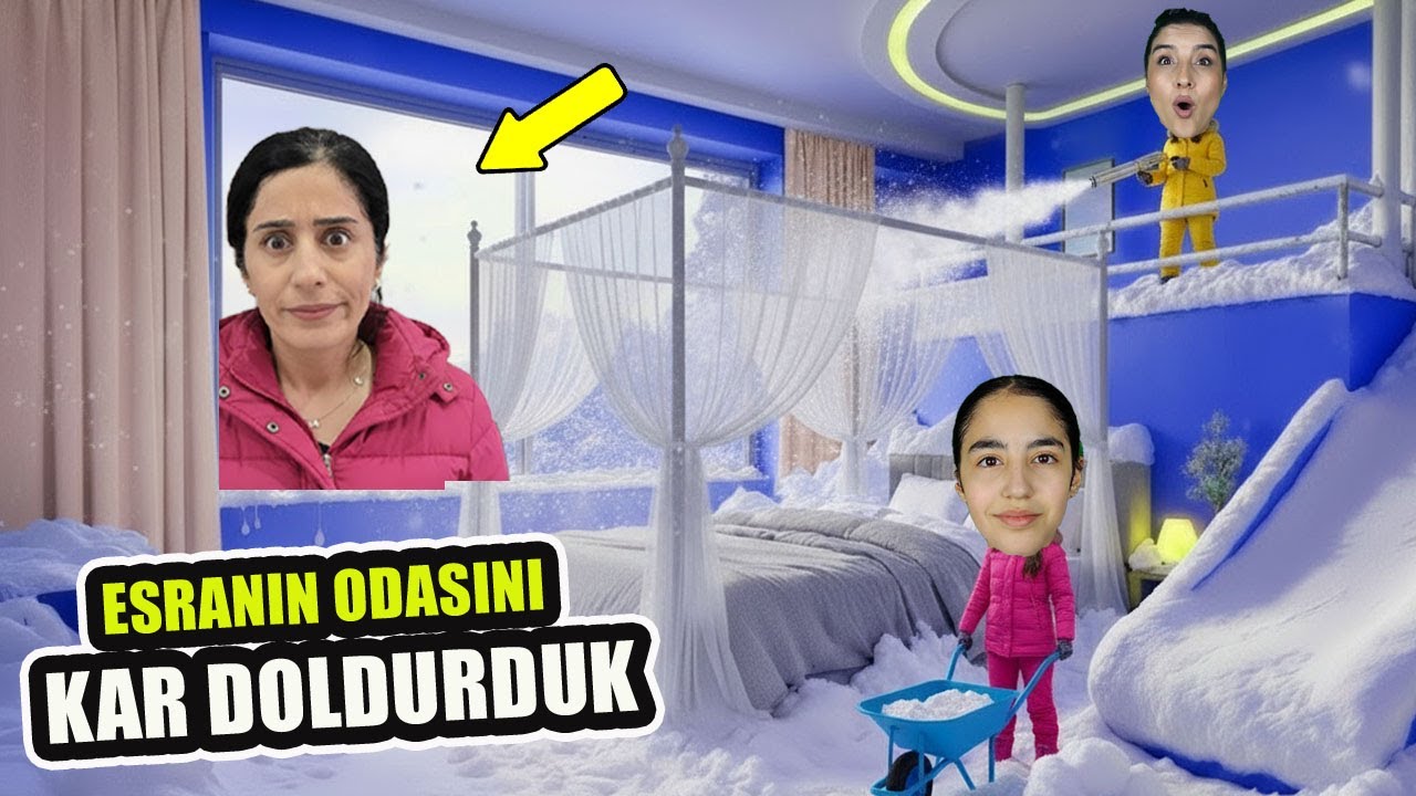 ODAYI KARLA KAPLATTIK! ESRA VE NİL NEYE UĞRADIĞINI ŞAŞIRDI @Esra Aydın
