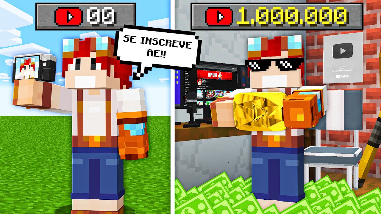 SIMULADOR DE YOUTUBER no MINECRAFT