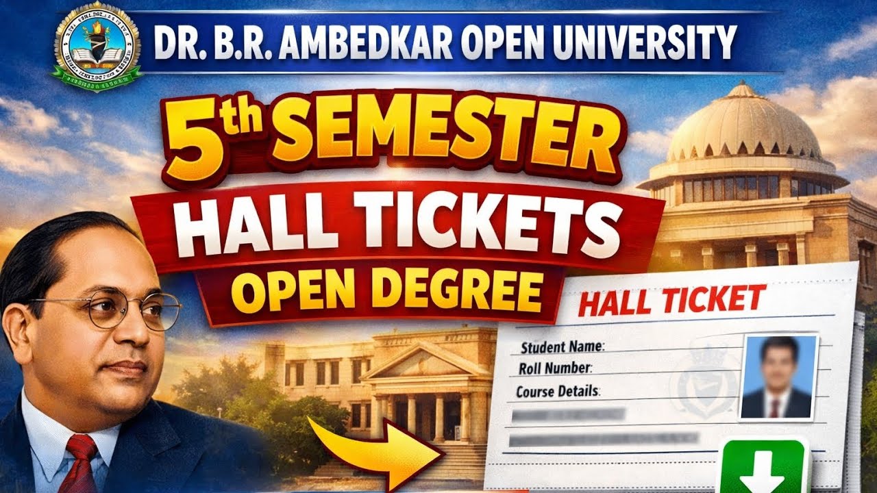 Dr Br Ambedhkar open university 5th semester Hall tickets#2026 #exam #viralvideo #education 