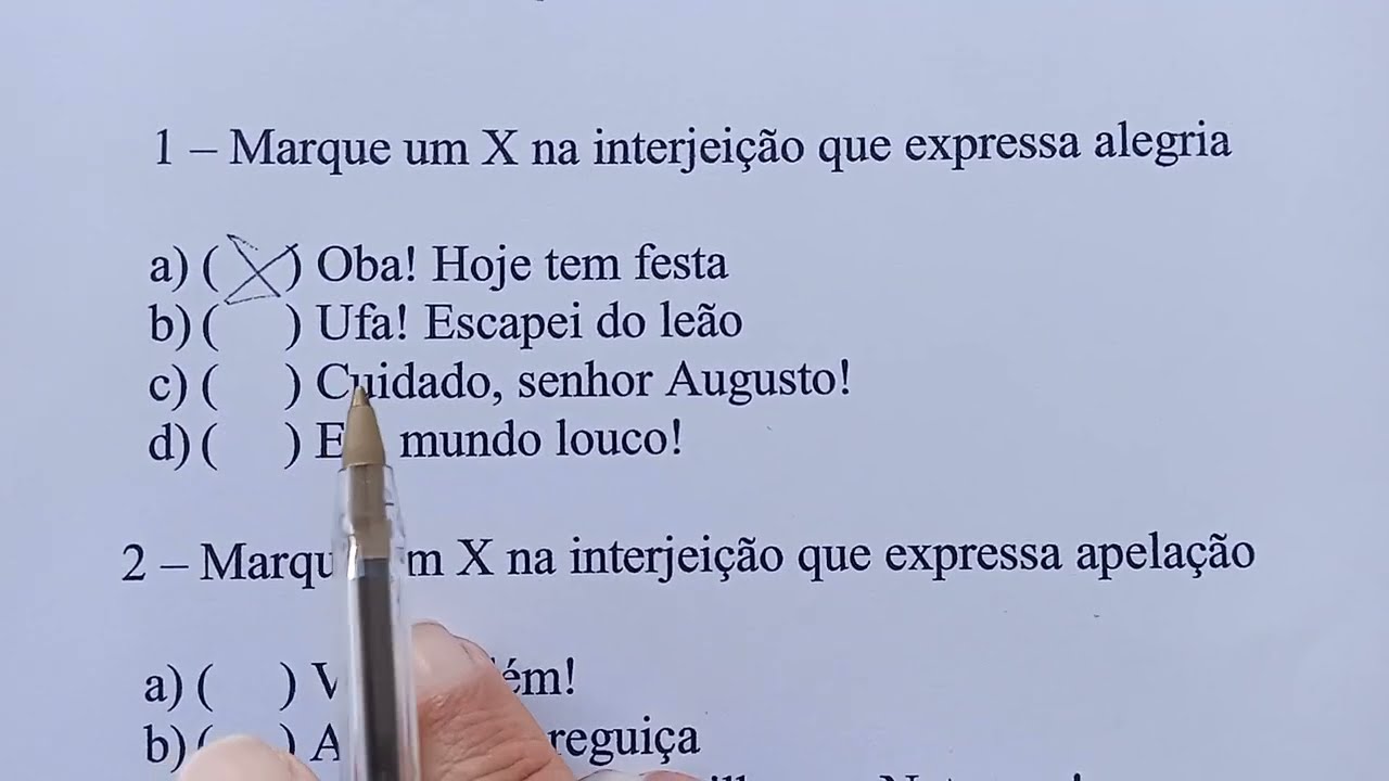 Exercícios de Interjeições