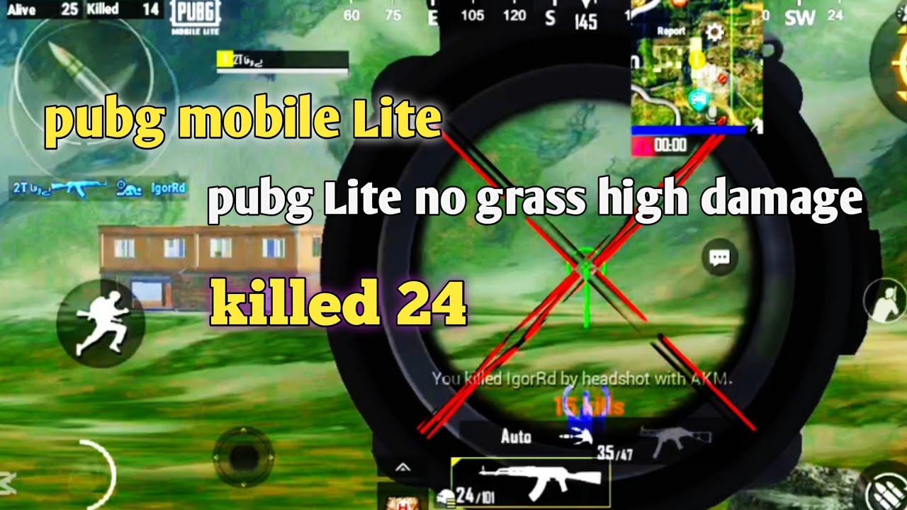 PUBG lite on grass high damage PUBG mobile lite