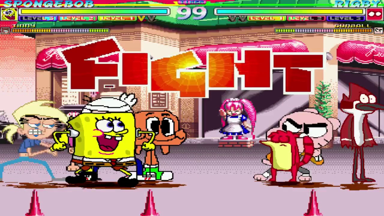 Mugen battle team Nickelodeon vs team Cartoon Network