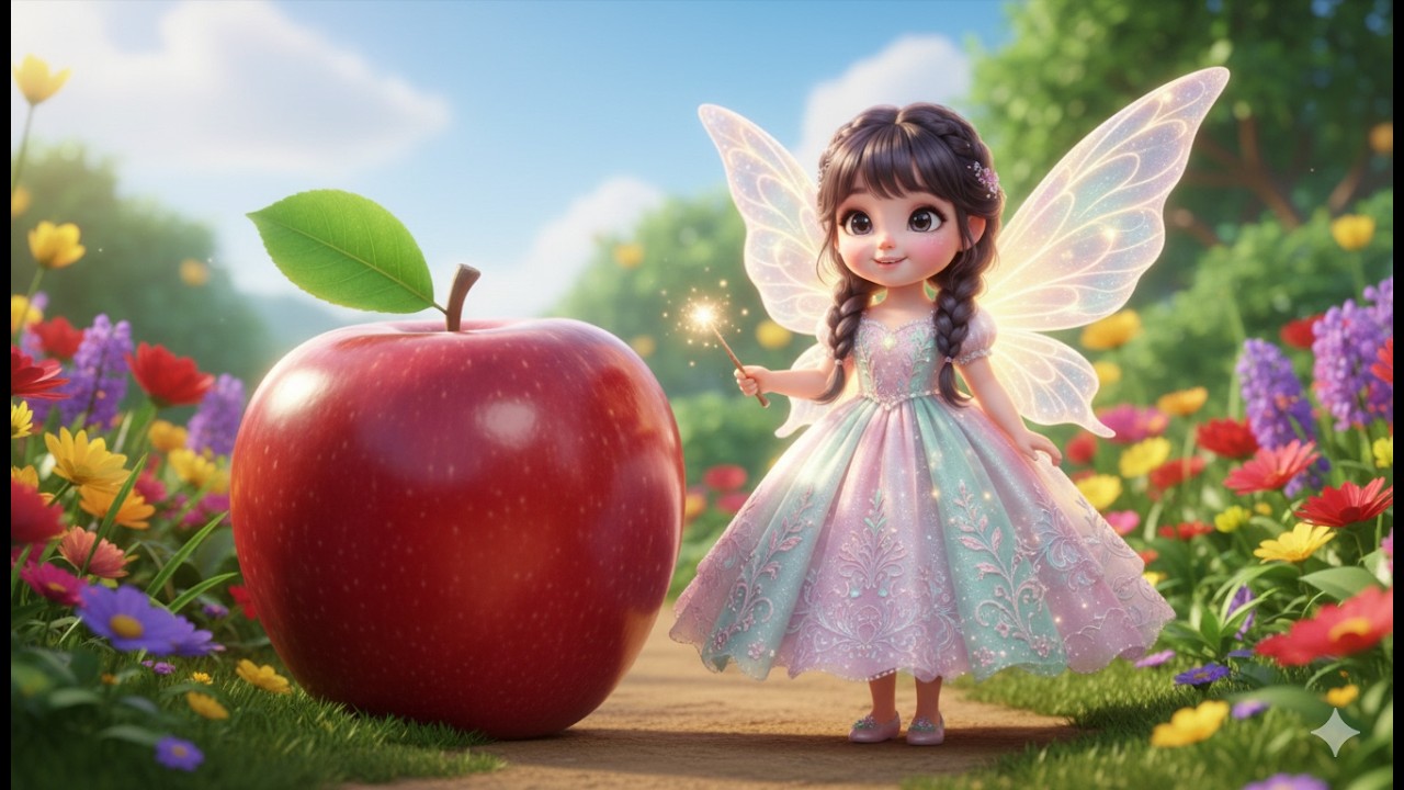 Discover the Apple: Learn about fruits and colors! 💖 Fairy May 🐝 | 3D Video for Kids