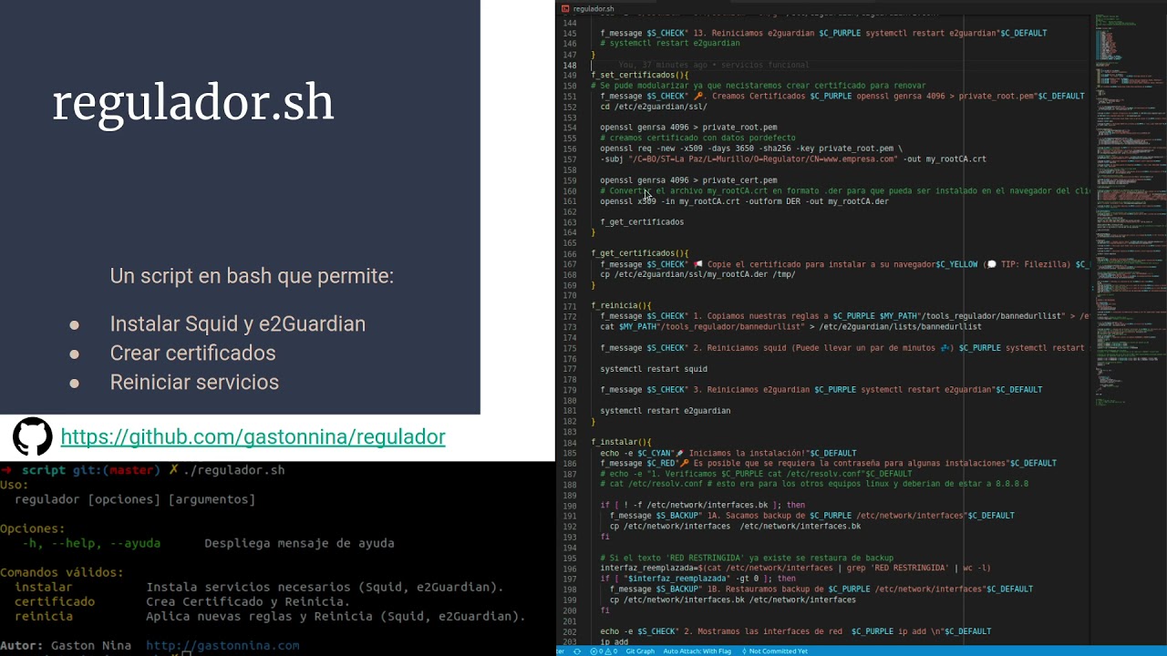 Instalador Squid y e2Guardian con ayuda de Script regulador