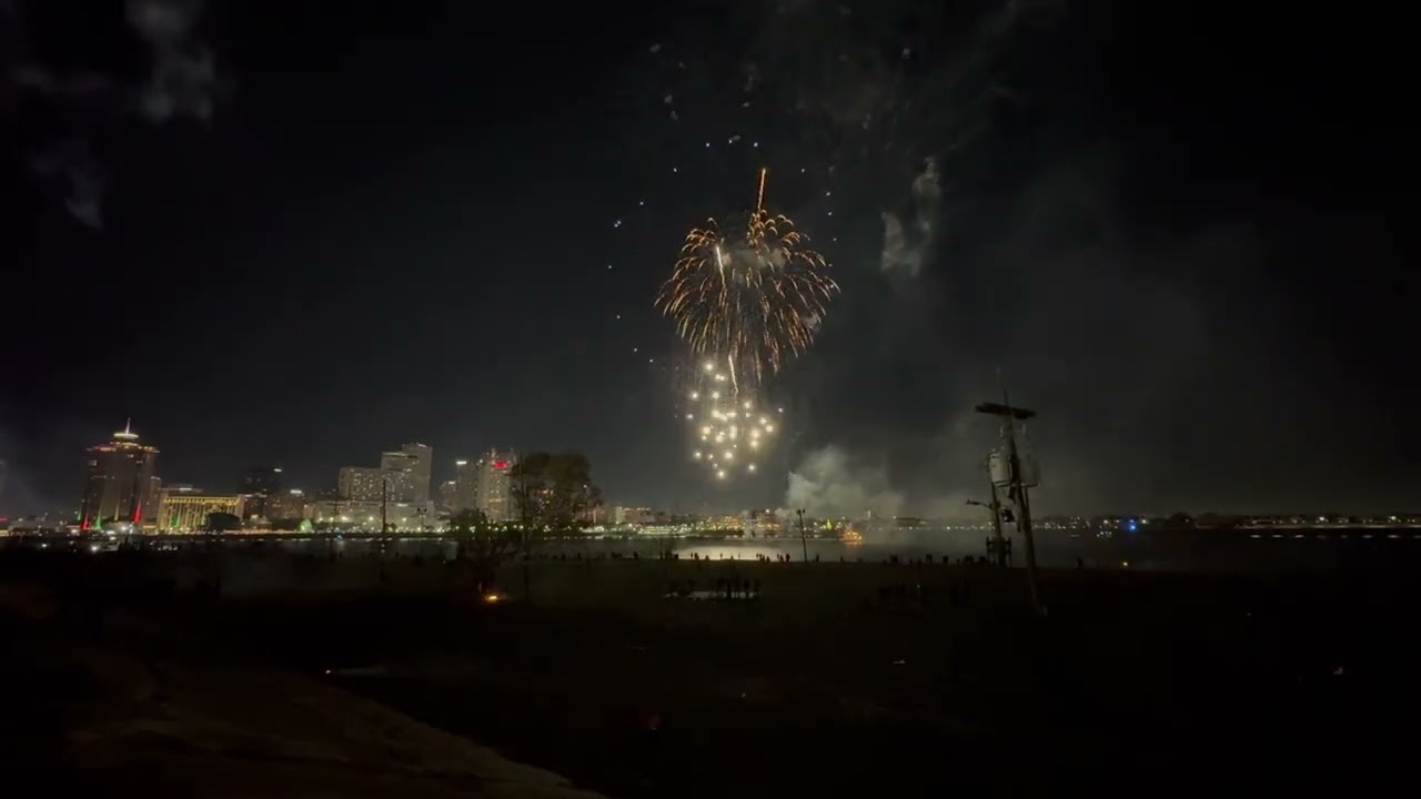 New Year's Eve Fireworks Over The Mississippi River