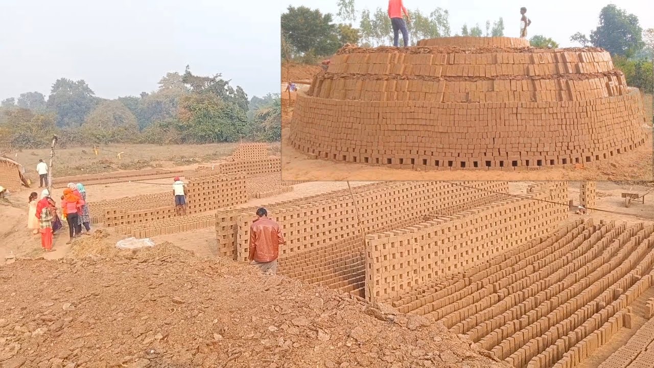 सिर्फ मुर्गी खाद से ईंट पकाया । Gol Bhatta Kaise Lagate Hain