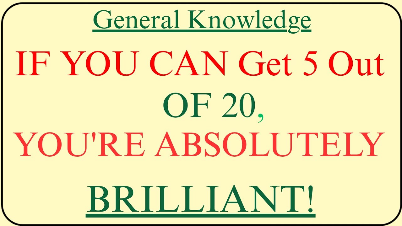 It's You Vs The Quiz - Can You Outsmart It? General Knowledge Test.