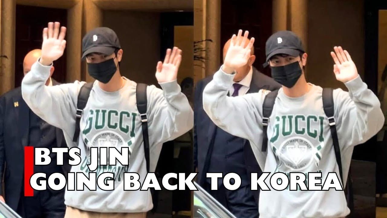 BTS Jin Going Back to Korea From Milan After Gucci Fashion Show | Jin Gucci Fashion Show 2024 | BTS
