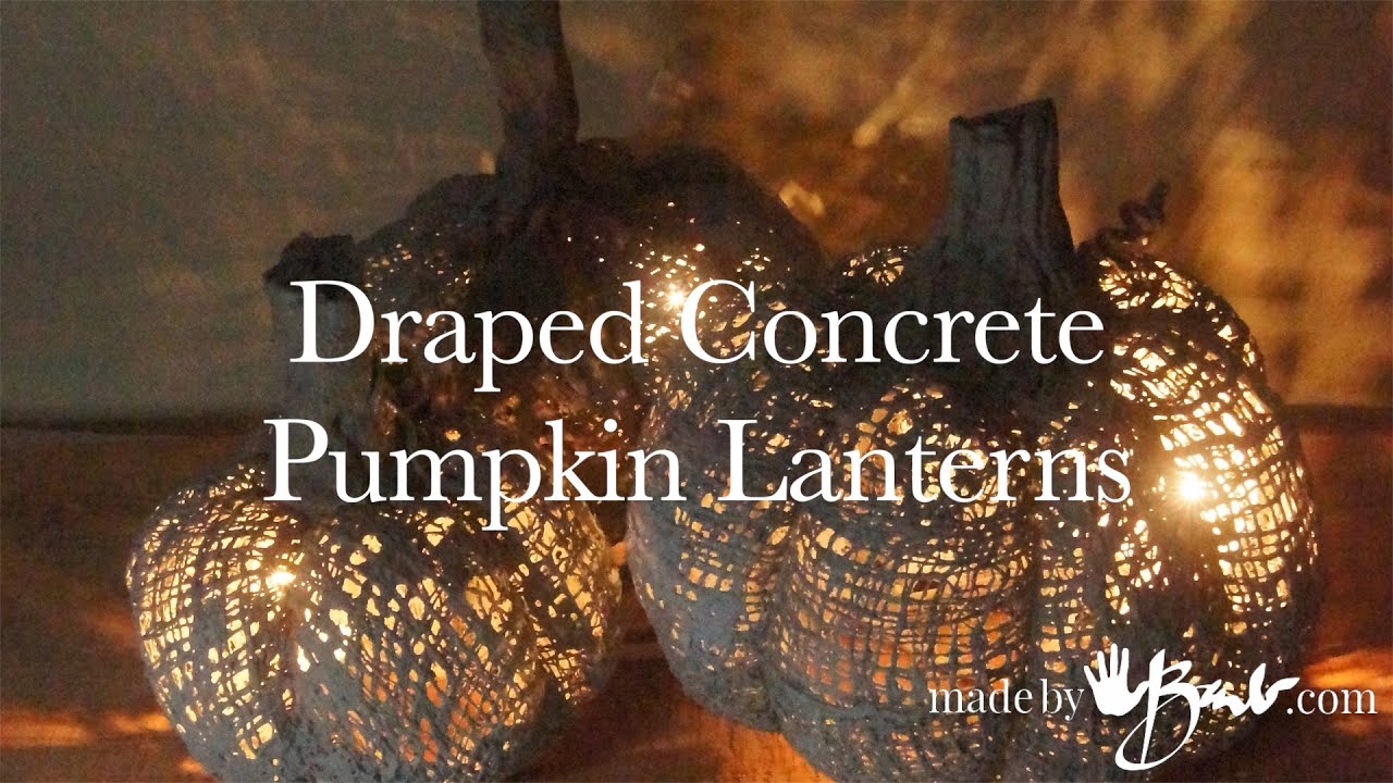 Draped Concrete Pumpkin Lanterns - Best Halloween concrete project
