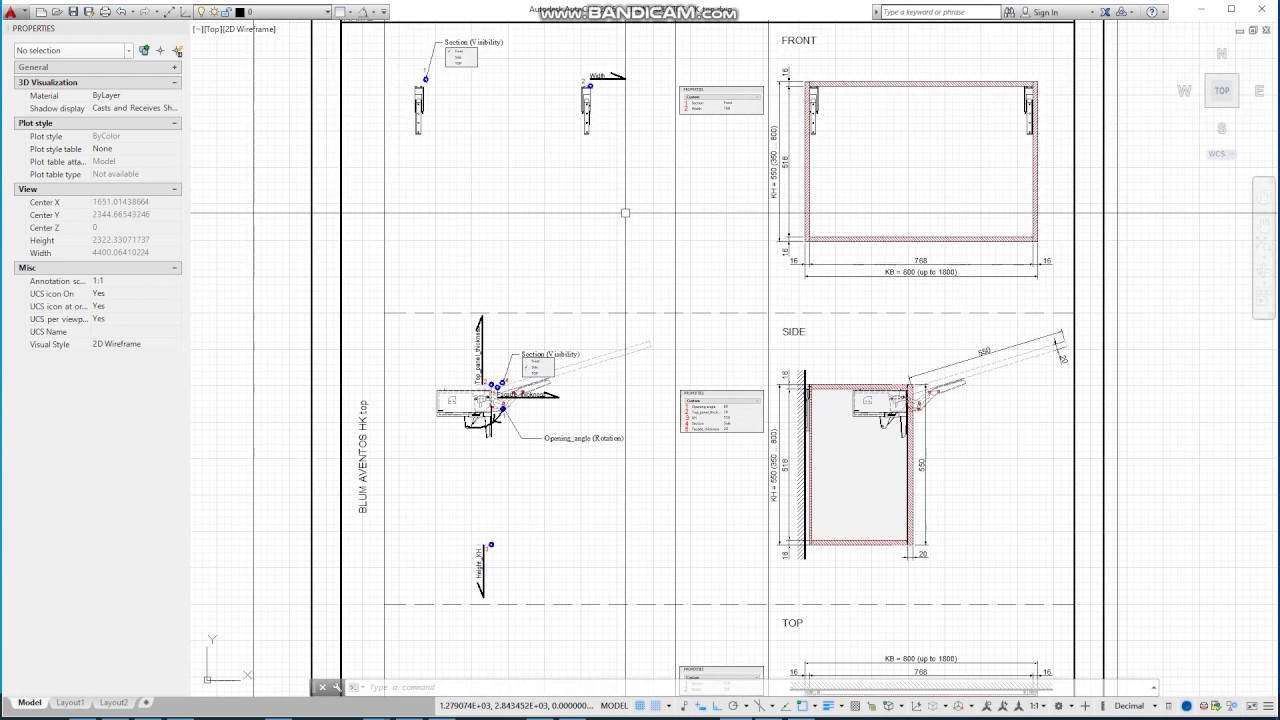 BLUM AVENTOS HK top (AutoCad dynamic blocks)