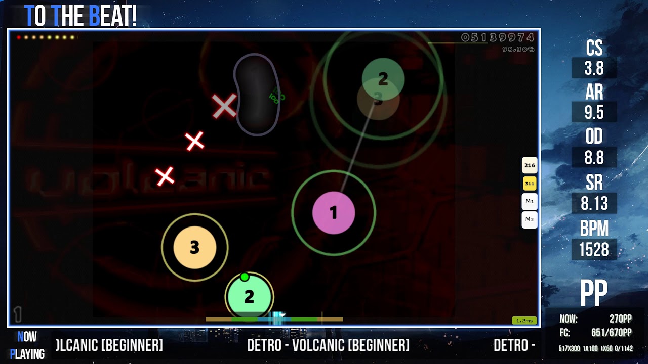 rustbell | DETRO - volcanic [Beginner] (8.13★) 96.26% 525x 20misses #8 | Best acc on the map!