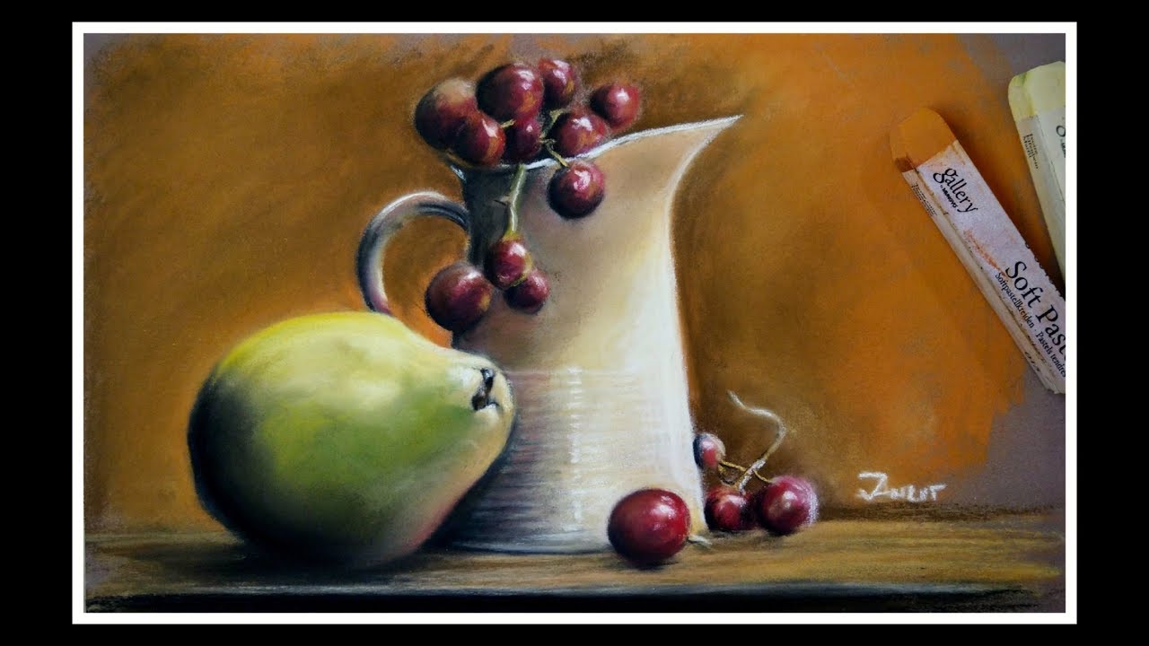 Still life drawing using soft pastels