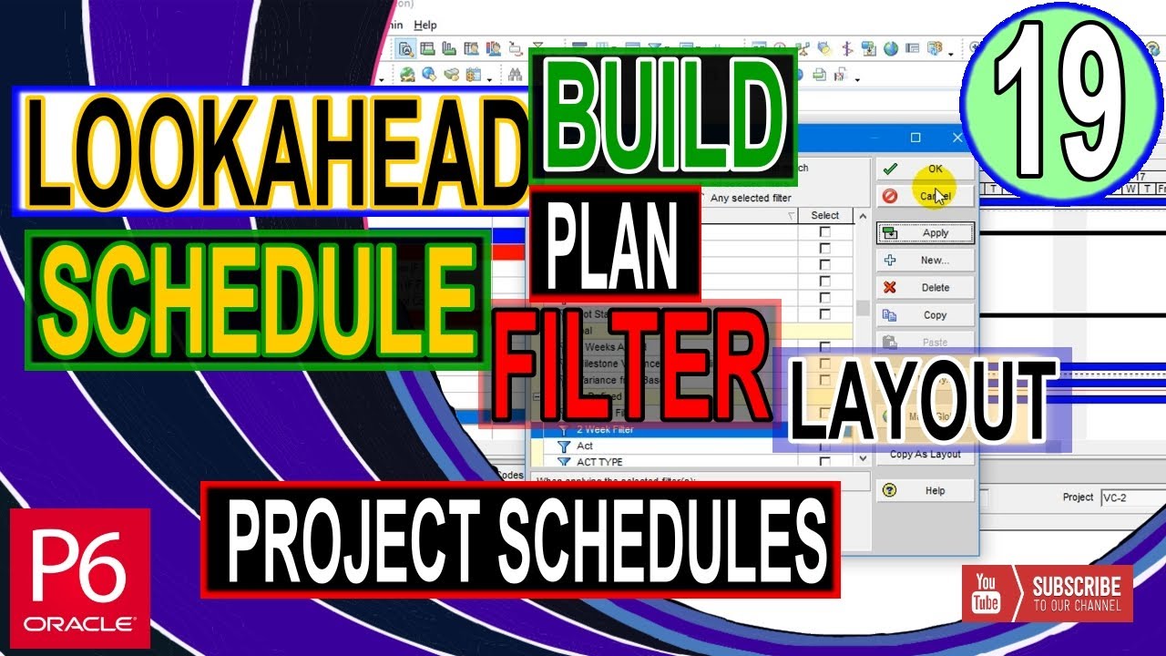 How to build lookahead in primavera p6 | Lookahead Schedule | Layout | Plan |  Filter | Tips Tricks