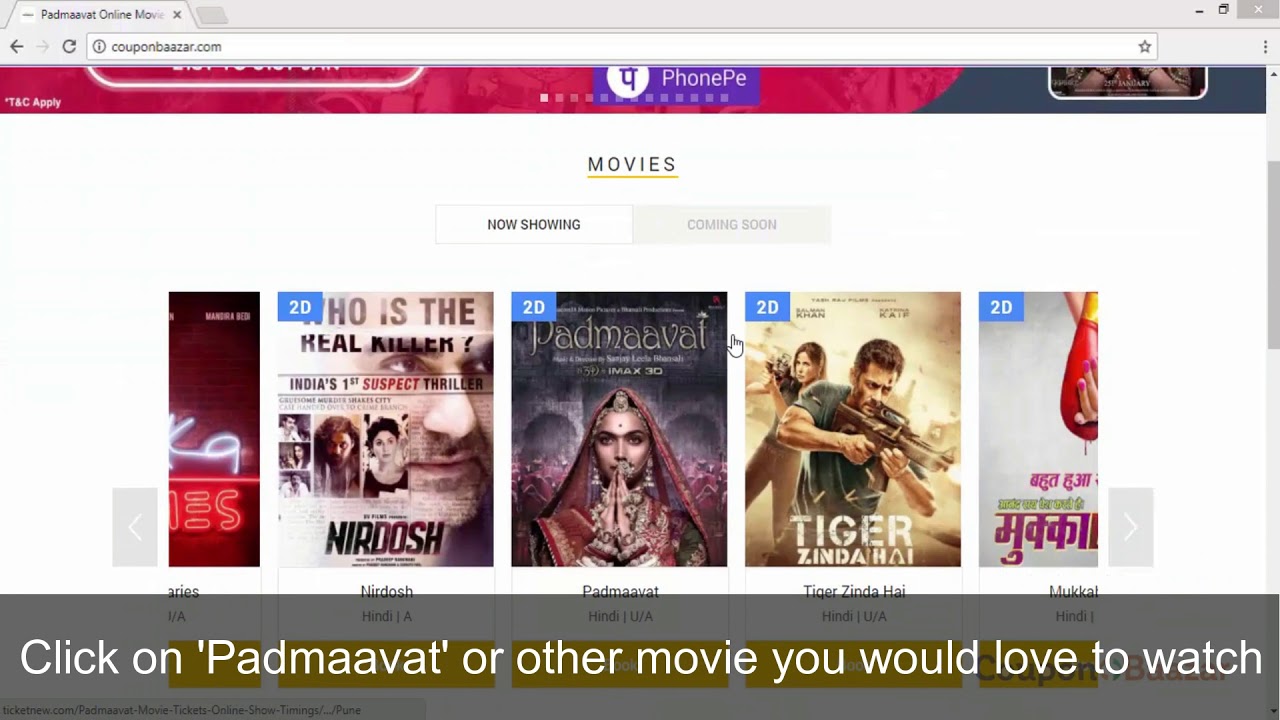 How to book 'Padmavat' Free  Movie Tickets on TicketNew ? | CouponBaazar