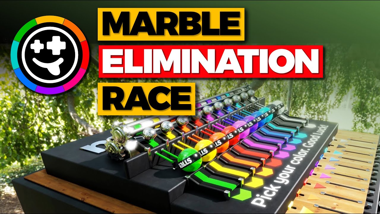 Marble Elimination Race! Short, one-race video.  | #marbles #marblerace #asmr #marblerun #physics