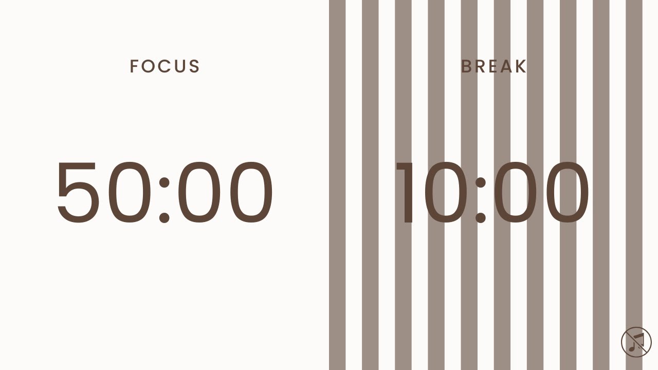 50/10 Pomodoro Timer | 3 x 50 min | Focus | Study | Reflection | Productivity