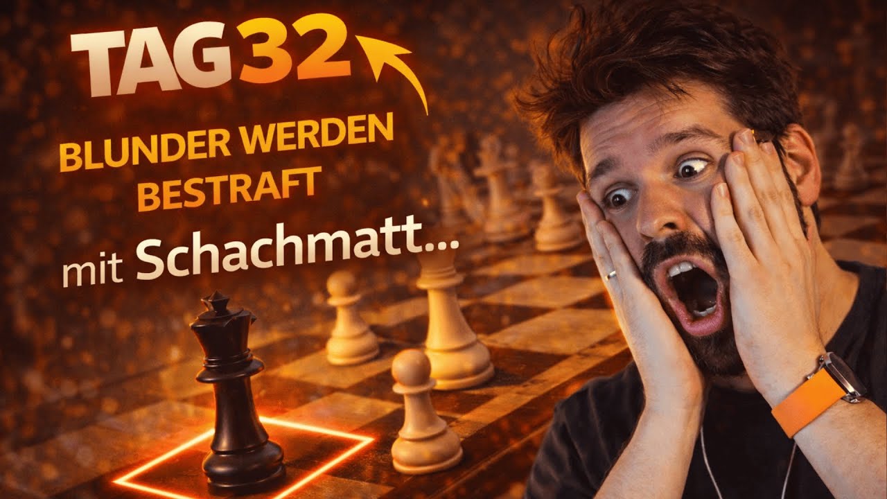TAG 32 – Täglich Schach bis ELO 1500 ♟️– BLUNDER WERDEN BESTRAFT | 15+10