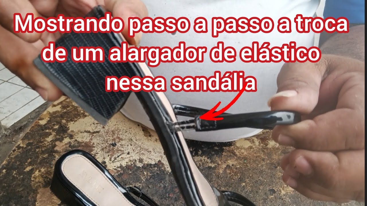 Veja Como é trocado elástico regulador de cabresto sandália o sapato