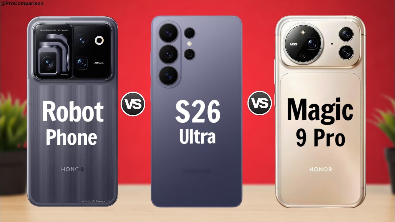 Honor Robot Phone 5G против Galaxy S26 Ultra против Honor Magic 9 Pro 5G || Полное сравнение