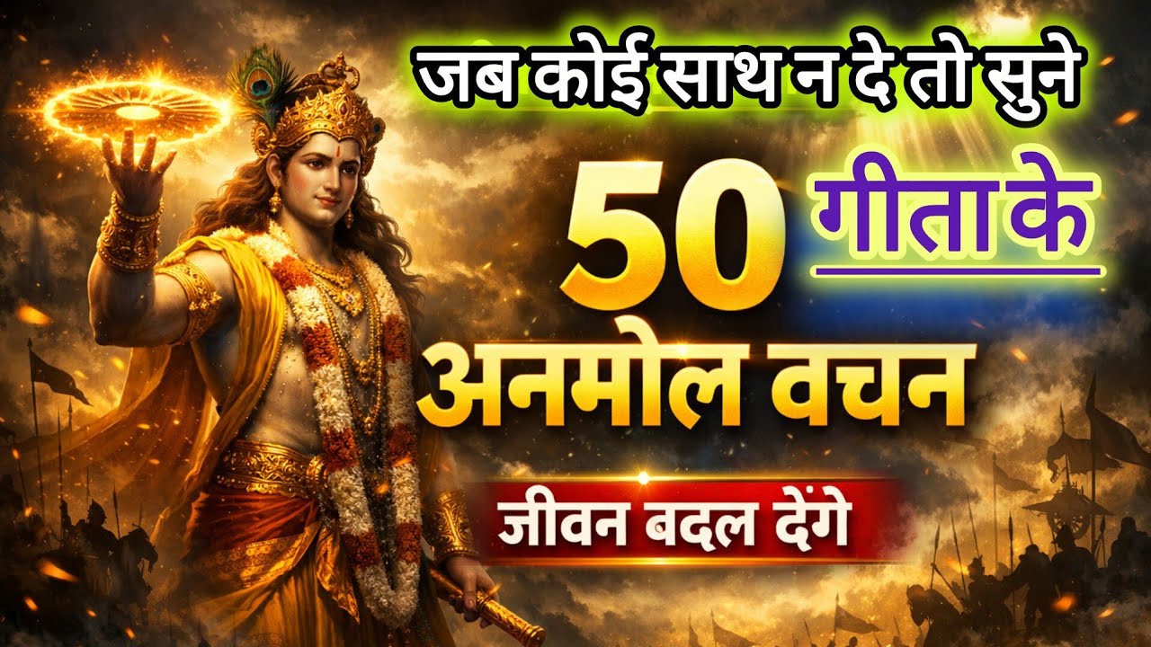 गीता के 50 अनमोल वचन जो आपकी जिंदगी बदल देंगे | #geetagyan #गीता I हर इंसान को जरूर सुनना चाहिए