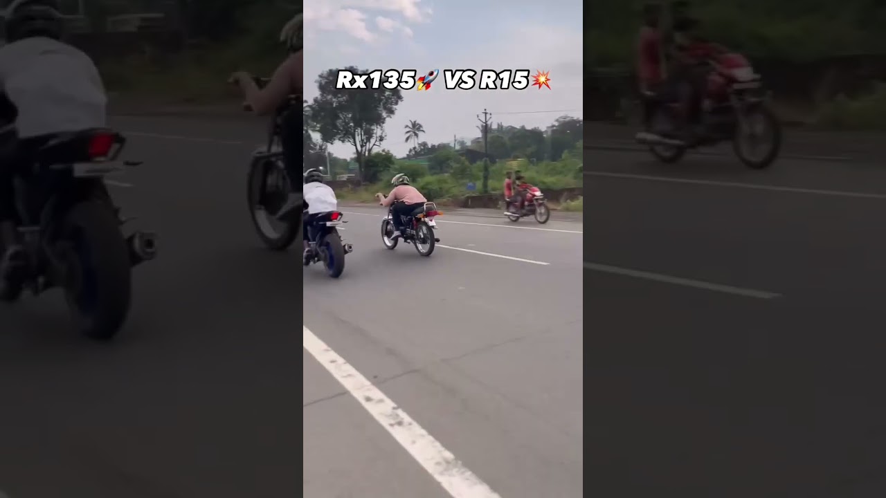 Yamaha RX100 vs R15 Race #rx100 #r15 #race