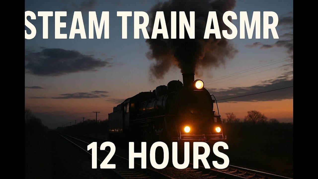 🚅12 Hours Steam Train Sounds for Sleep 💤| Black Screen ASMR Locomotive Engine Ambience