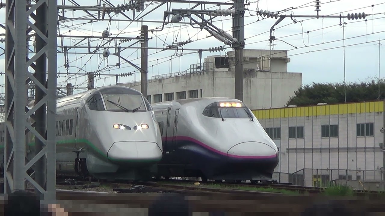 【新幹線車両基地まつり】E2系とE3系復刻塗装車の並走がアレにしか見えない件【既出ネタ】