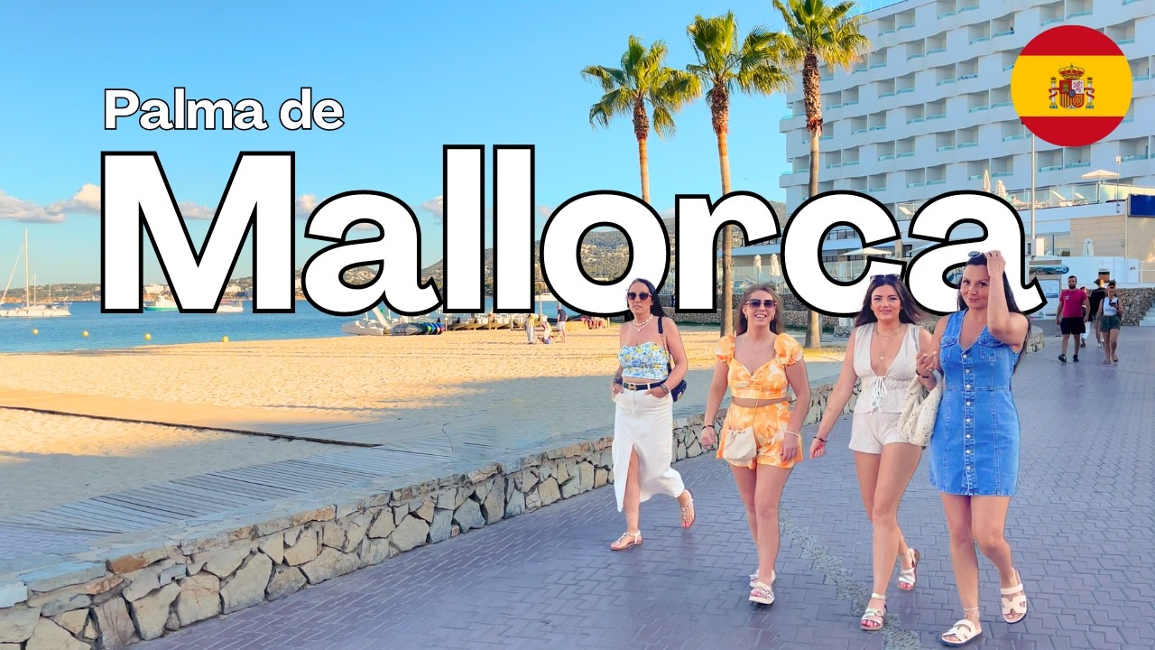Spring in MALLORCA 🌤️ Walking City & Beach Tour | SPAIN | 4K HDR