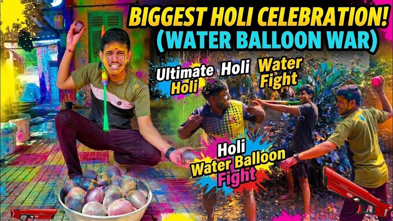 होळीचा असा राडा तुम्ही कधीच पाहिला नसेल मित्रांसोबत खतरनाक वॉटर बलून वॉर🔥​