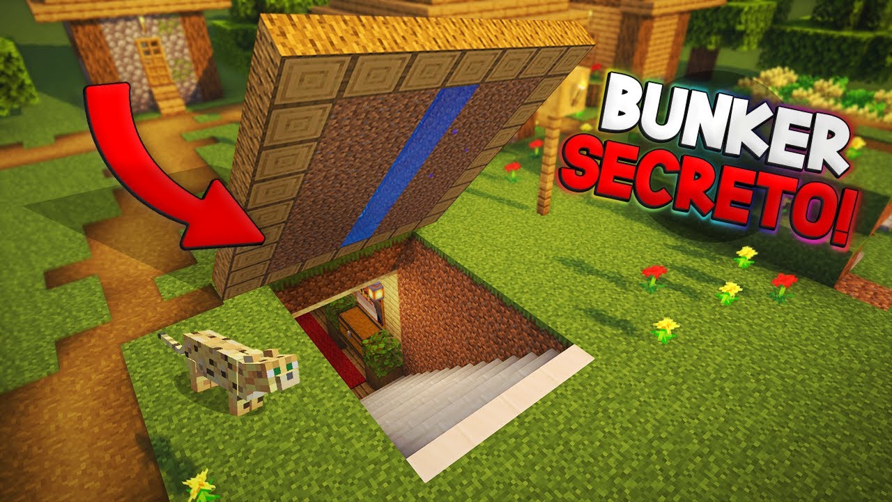 MINECRAFT: COMO HACER UN SUPER BUNKER SECRETO DE LUJO PARA SURVIVAL! | CASA OCULTA