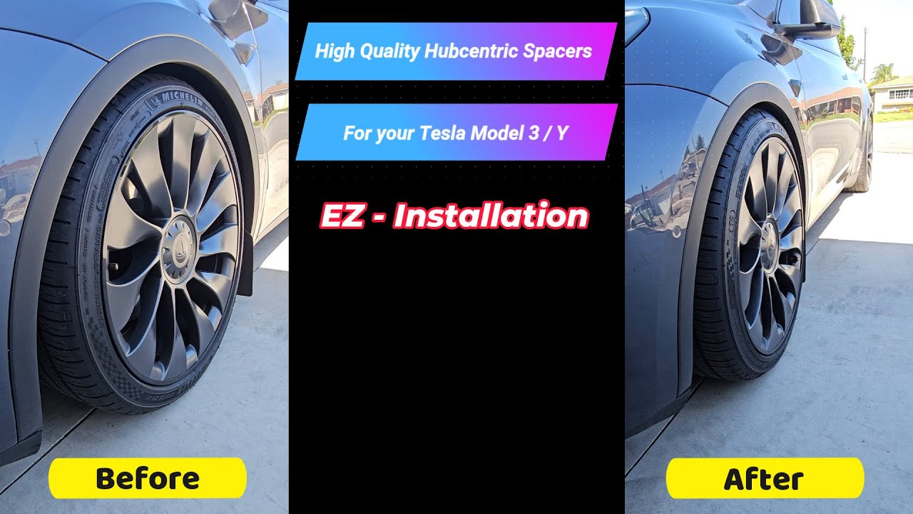 Обзор и установка проставок для колес Tesla Model 3/Y