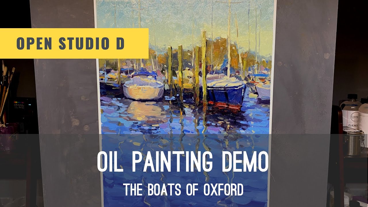 Oil Painting Demo. The Boats of Oxford. Learn Oil Painting with Vlad Duchev