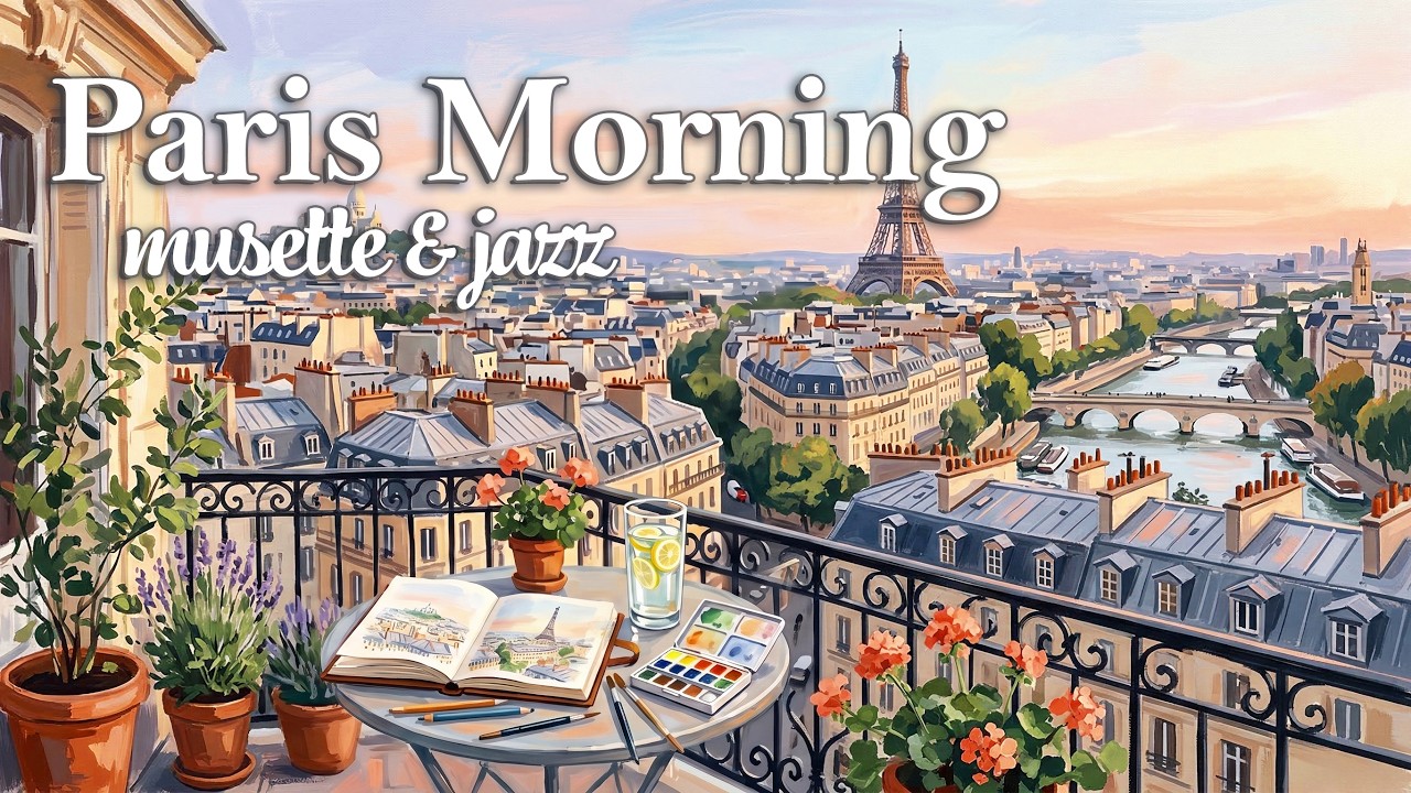 𝐏𝐚𝐫𝐢𝐬 𝐌𝐨𝐫𝐧𝐢𝐧𝐠 🌸 Balcony Above the City | 1 Hour French Caf&eacute; Music
