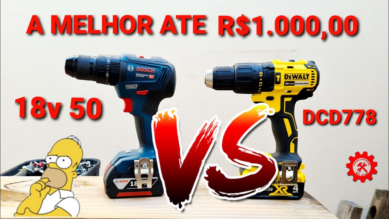 Saiba Como Escolher a Melhor Parafusadeira - BOSCH 18V 50 DeWALT DCD778 BRUSHLESS Furadeira