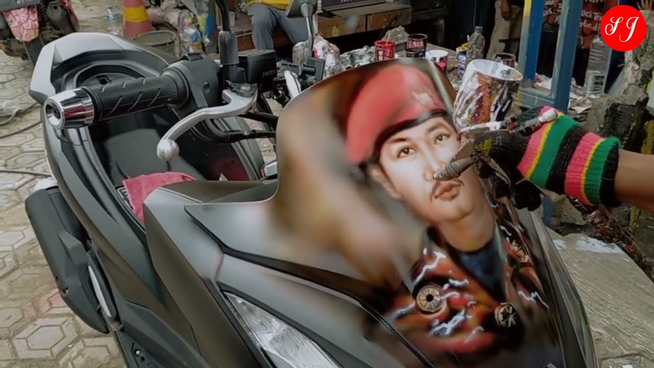 request Konsumen, lukis airbrush full di motor