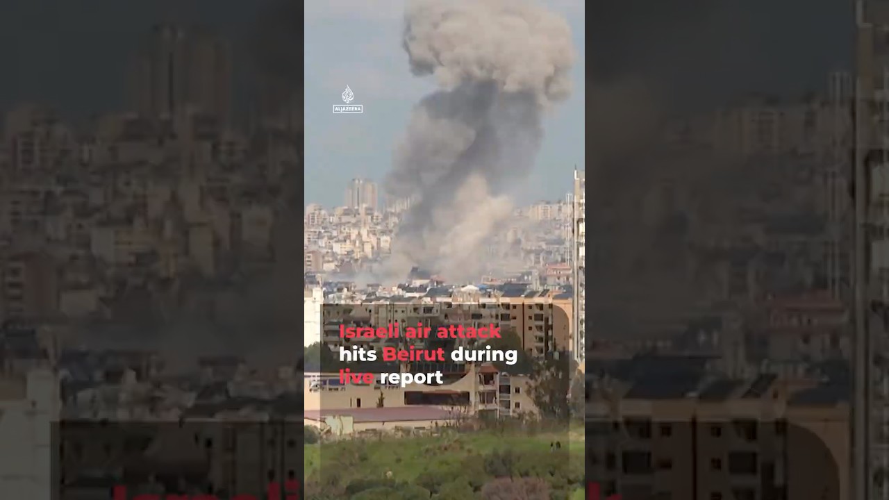 Israeli air attack hits Beirut during live report | AJ #shorts