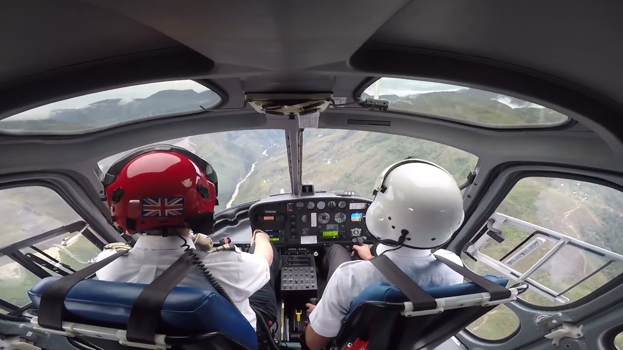 Fly Helicopter on mountainous area in Papua. Wamena to Kini