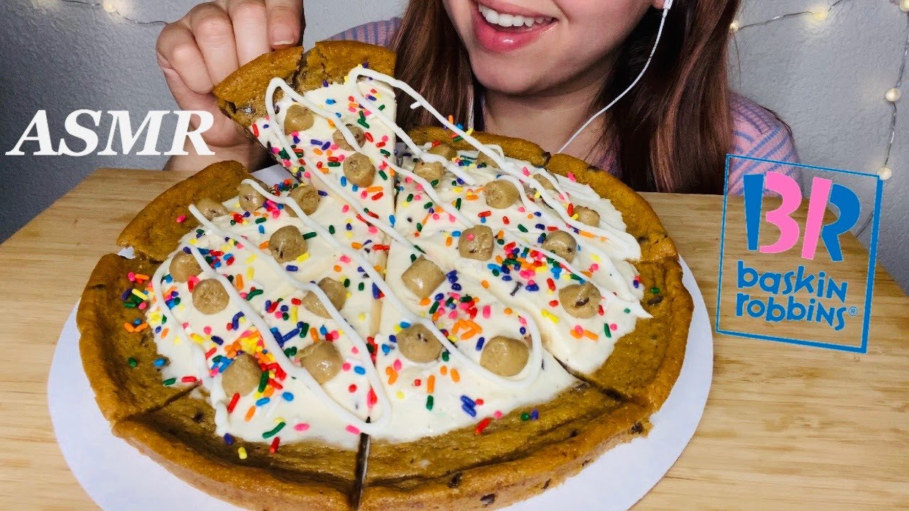 ASMR BASKIN ROBBINS ICE CREAM PIZZA |SATISFYING EATING SOUNDS| NO TALKING