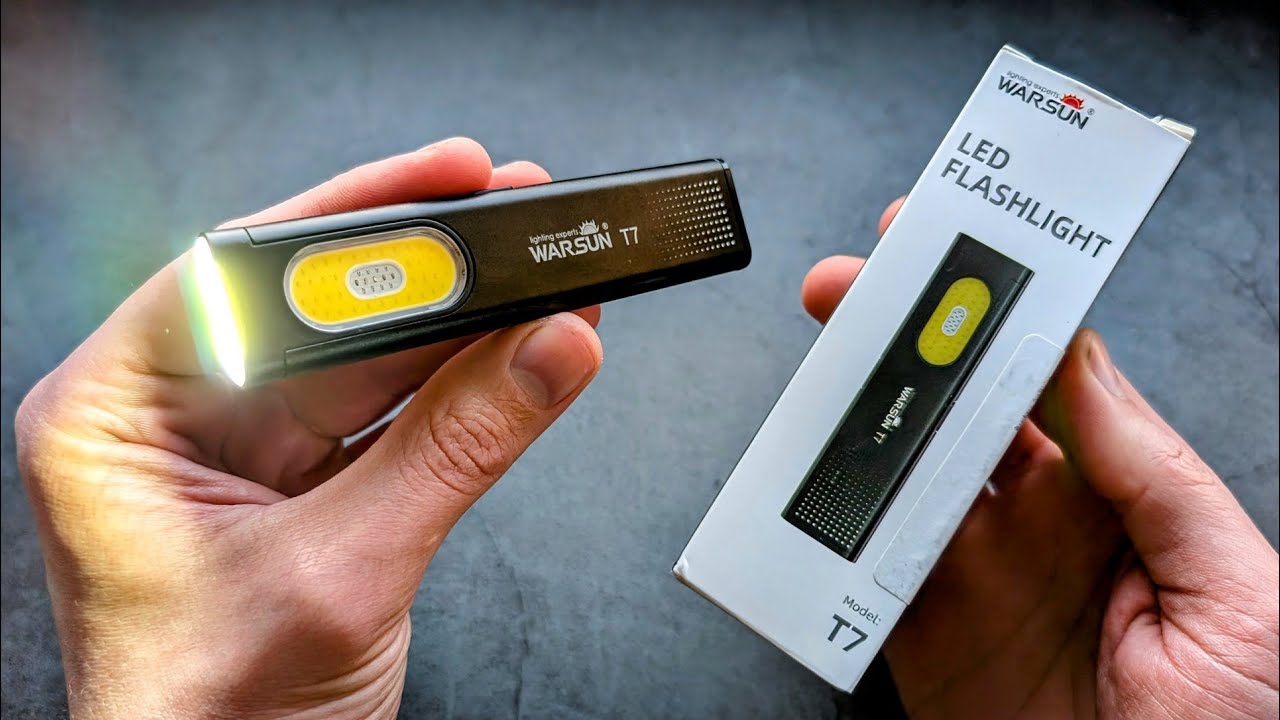 WarSun T7 Flashlight Review & Brightness TEST (Small EDC LED Flashlight , Camping & Work Light