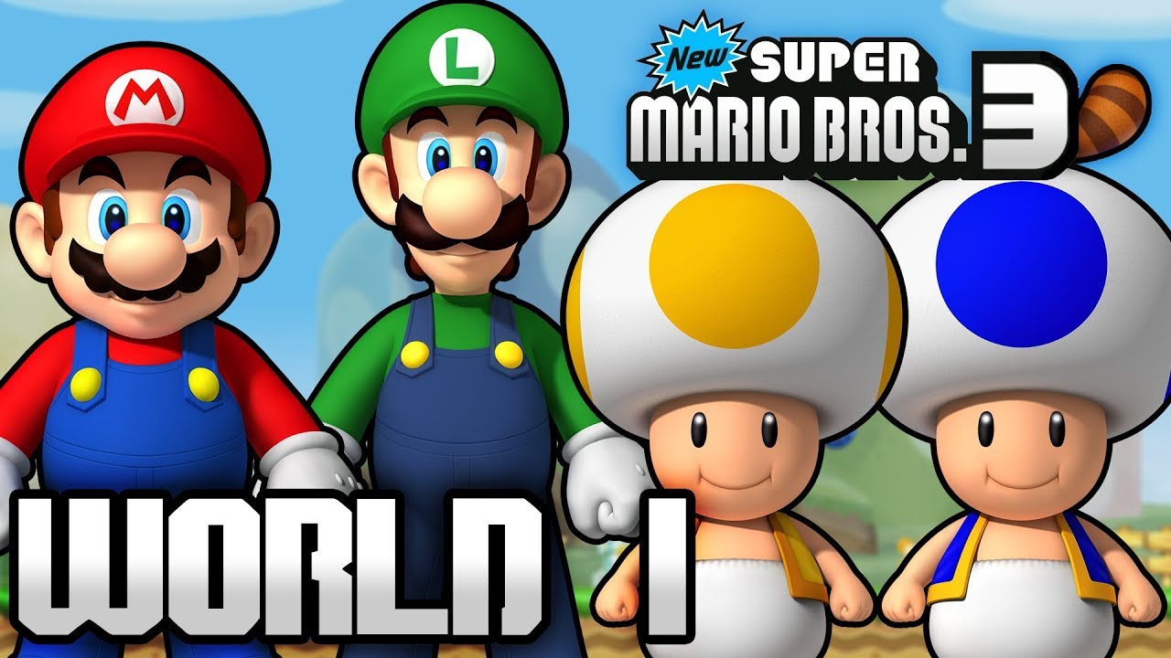 New Super Mario Bros. 3+ Part 1 - World 1 (4 Player)