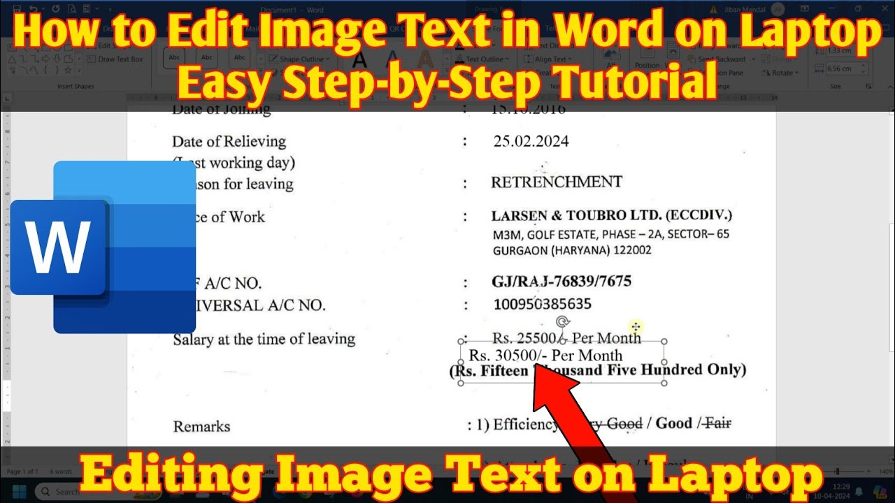How to Edit Image Text in Word on Laptop | Easy Step-by-Step Tutorial
