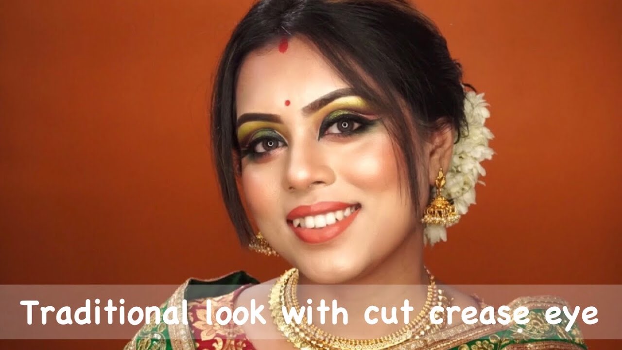 Indian wedding guest look/ with cut crease eye/ Boishakhee’s makeup tutorial
