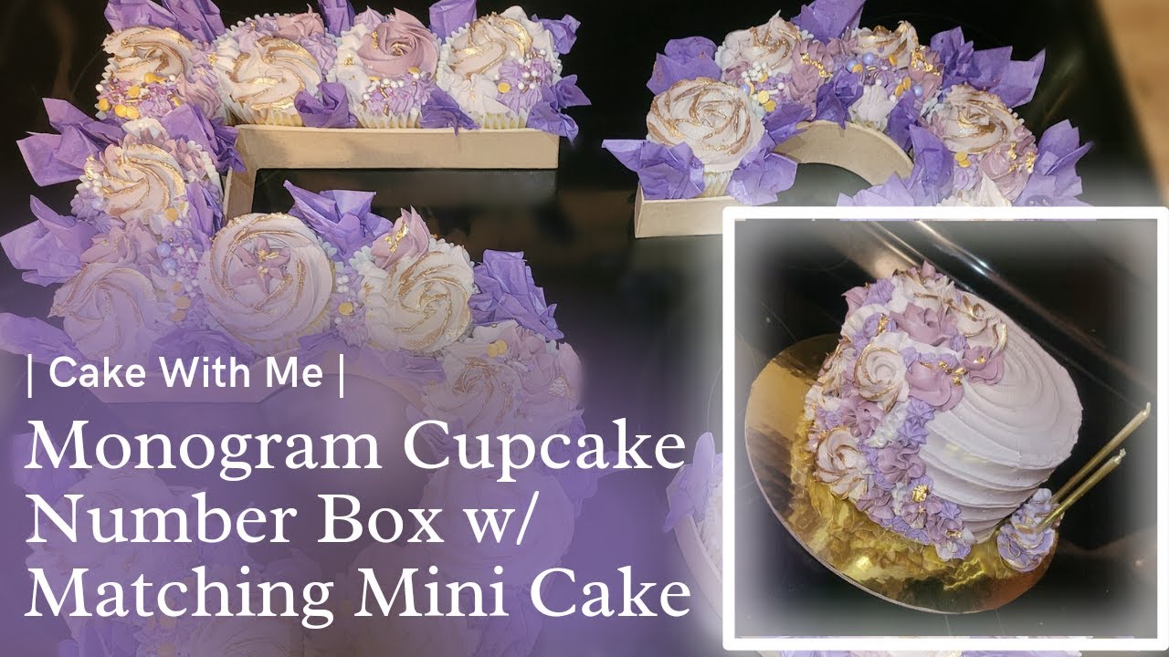 | Cake With Me | Monogram Cupcake Number Box w/ Matching Mini Cake