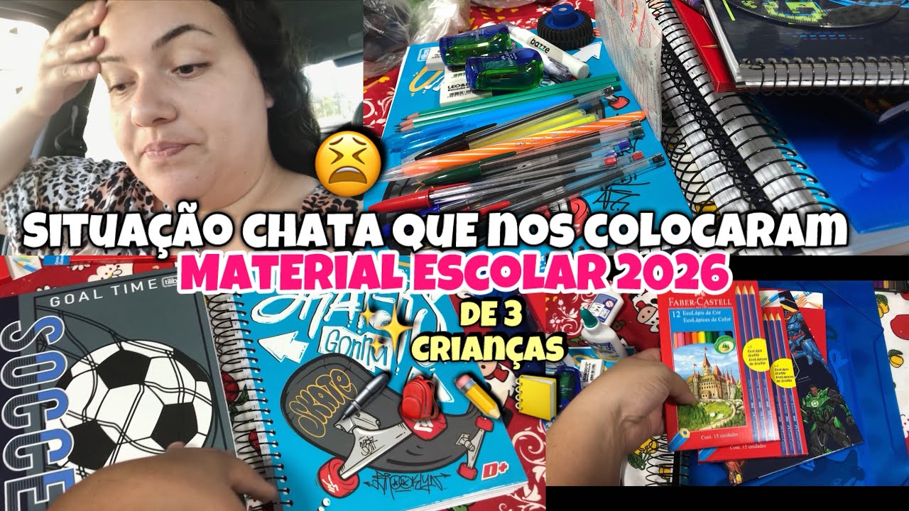 🎒 📒 🖊️ ✏️ MATERIAL ESCOLAR 2026 PARA 3 FILHOS/ + de R$300 o básico 💴 