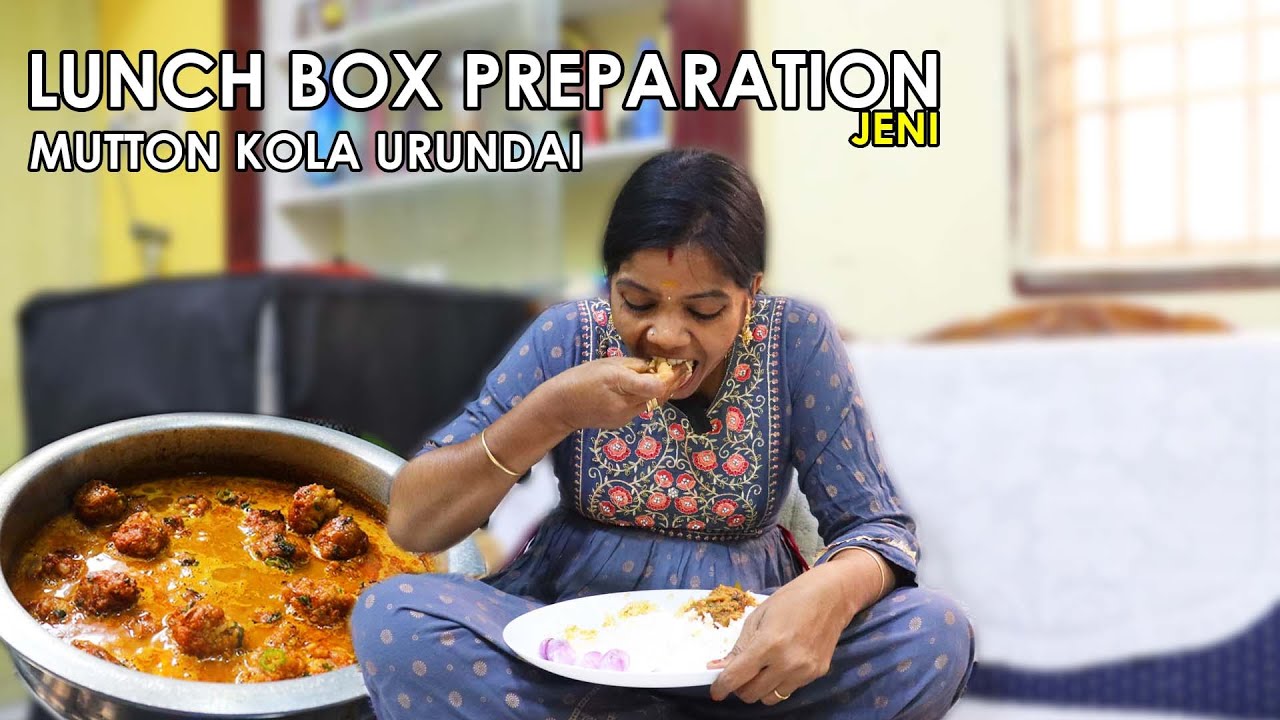 மட்டன் கோலா உருண்டை குழம்பு | TODAY'S MORNING LUNCH COMBO | 23 FEB 2023  | JENI