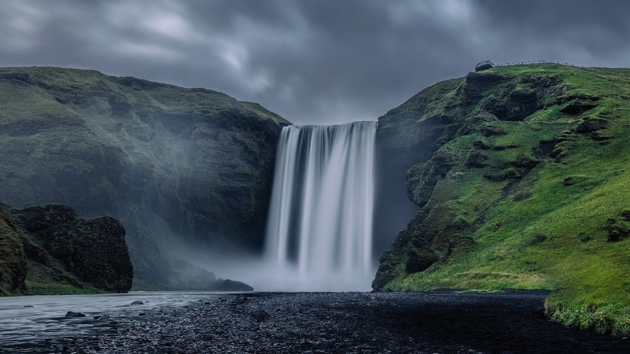 The spectacular Skogafoss Waterfall in Iceland in 4K video