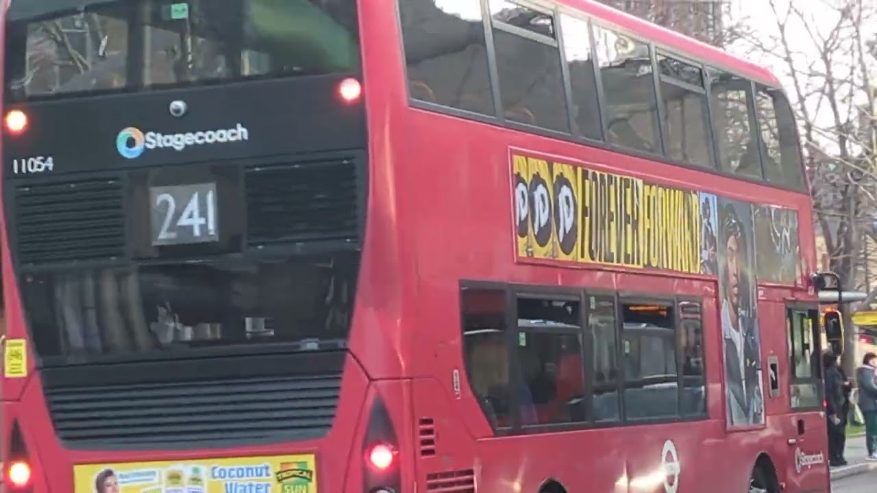 Here is the Stagecoach bus 11054 on the number 241 in Stratford Saturday 17 January 2026