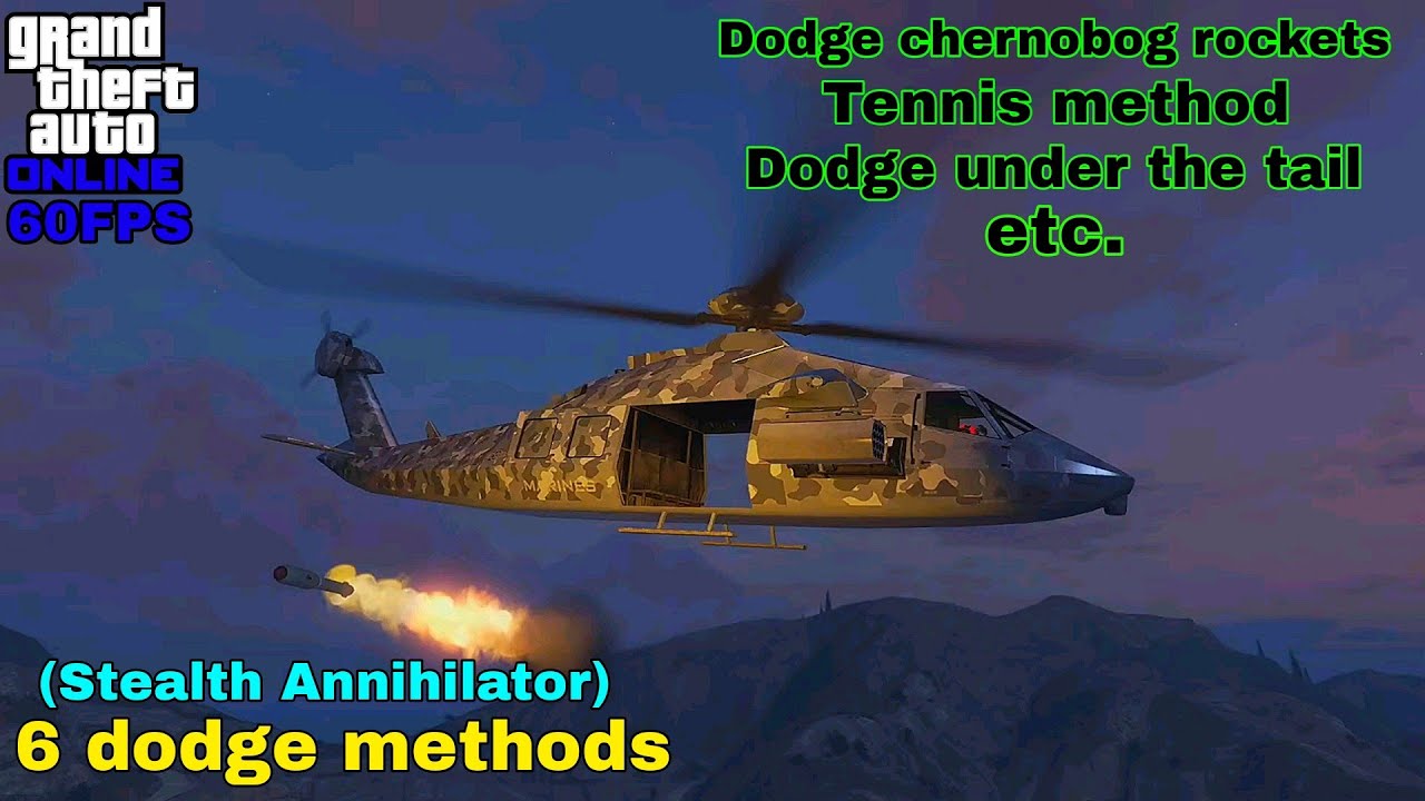 How to dodge rockets with helis - Dodge chernobog rockets etc. (Stealth Annihilator) | GTA Online