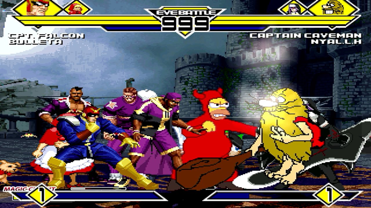 Team Captain Falcon vs Team Captain Caveman 4v4 Patch MUGEN 1.0 Battle!!!