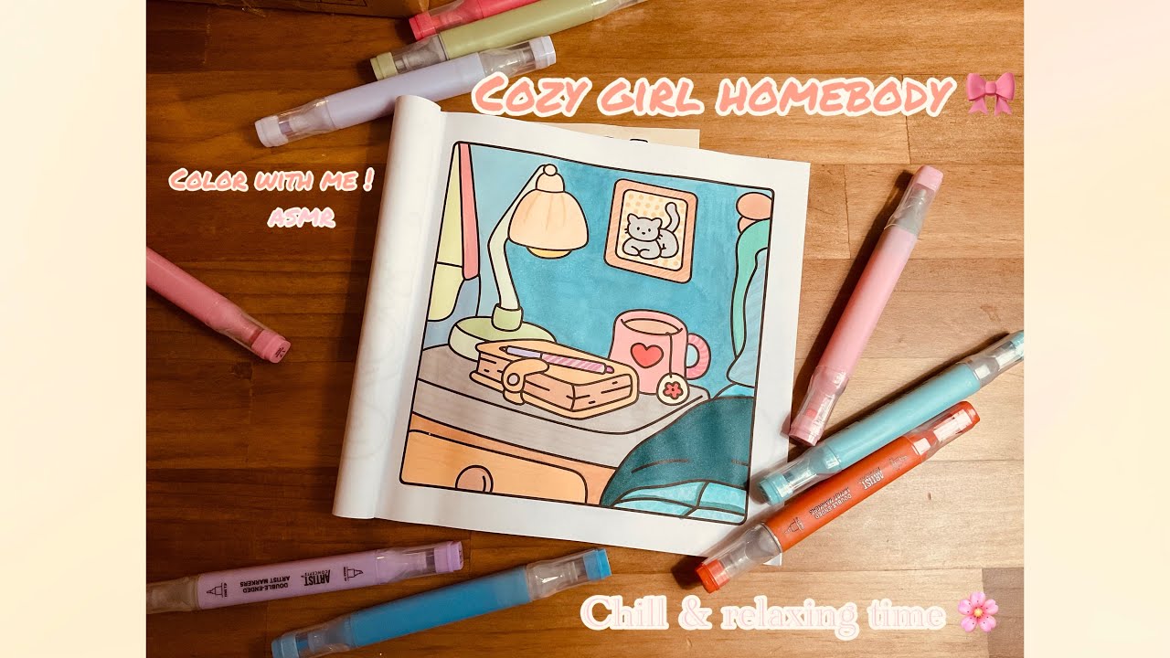 Cozy coloring time 🌸✨ | asmr relaxing music 🎶 